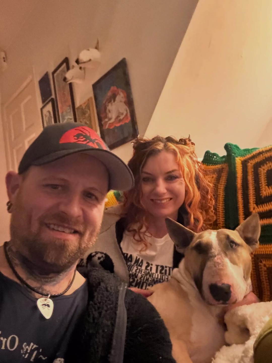 Happy Bull Terrier family — Michelle Harris